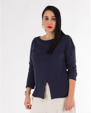 Blouza-Yfasmatini-Elastiki-Me-Anoigma-Brosta-Blue-Bodyform-