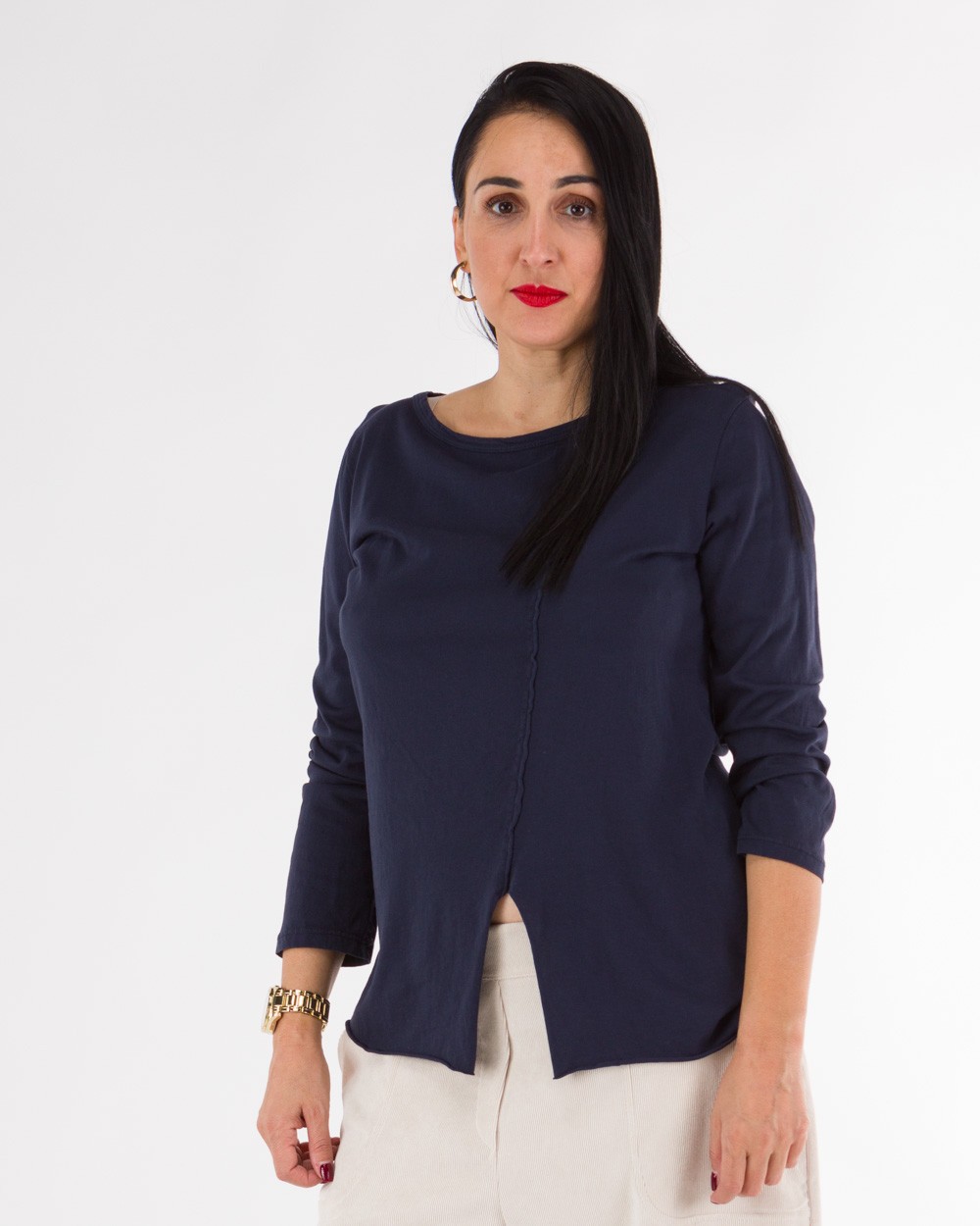 Blouza-Yfasmatini-Elastiki-Me-Anoigma-Brosta-Blue-Bodyform-