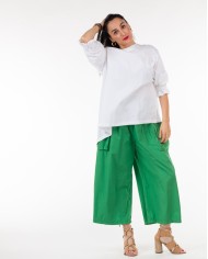 Blouza Asymmetri Me Lasticho Sta Manikia Aspri Bodyform-1