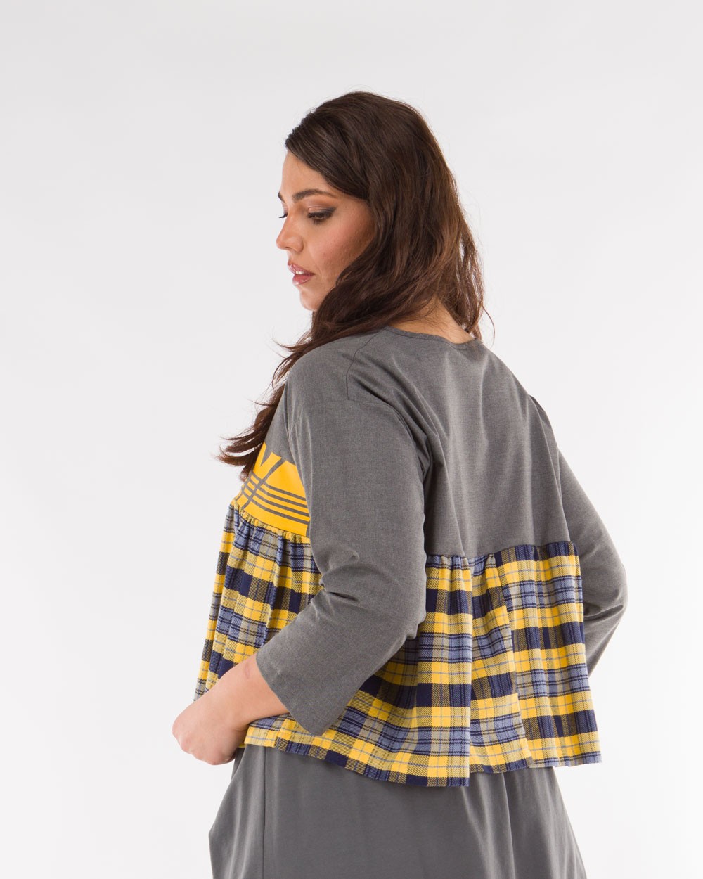 Blouza-Me-Volan-Kai-Karo-Print-Gray-Bodyform-3