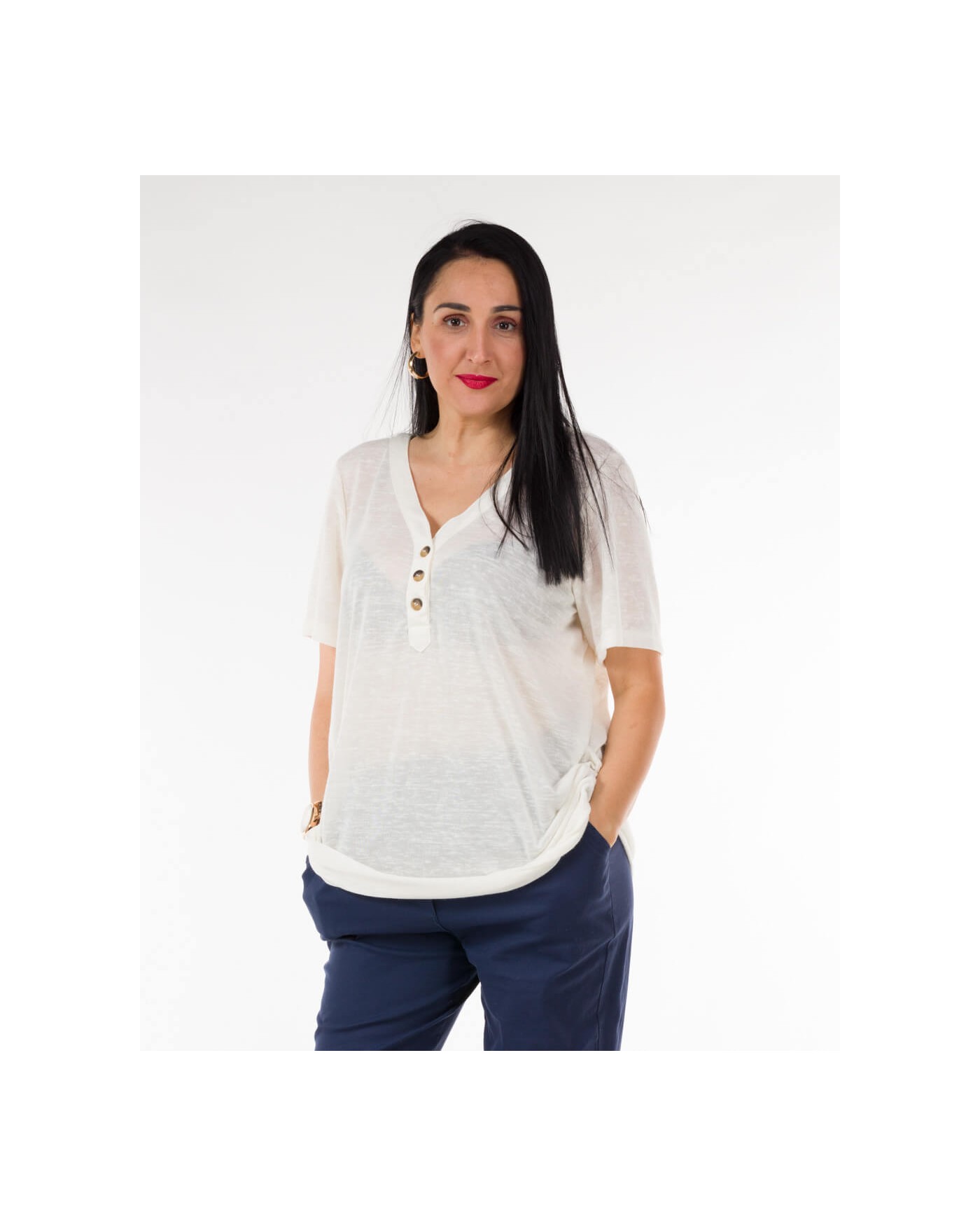 Μ57811Α-Blouza-Konto-maniki-V-giaka-Kai-diakosmitika-koumpia-Aspri-bodyform-