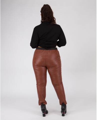 Panteloni-Dermatini-Me-Tsepes-Brown-Bodyform-1