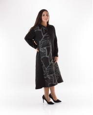 Φόρεμα σεμιζιέ δίχρωμο μαύρο γκρι