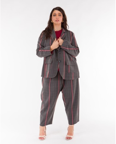 Σακάκι Μονόπετο Με Καρό Σχέδιο