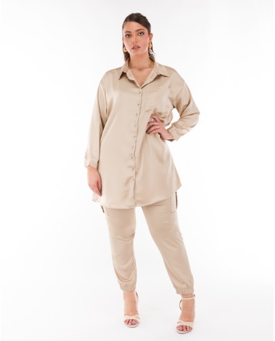 Παντελόνι Cargo Σατέν Με Λάστιχο