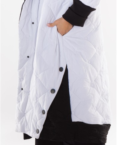 Χειμωνιάτικο Μαύρο Μπουφάν Με Διπλή Κουκούλα Και Καρό φόδρα