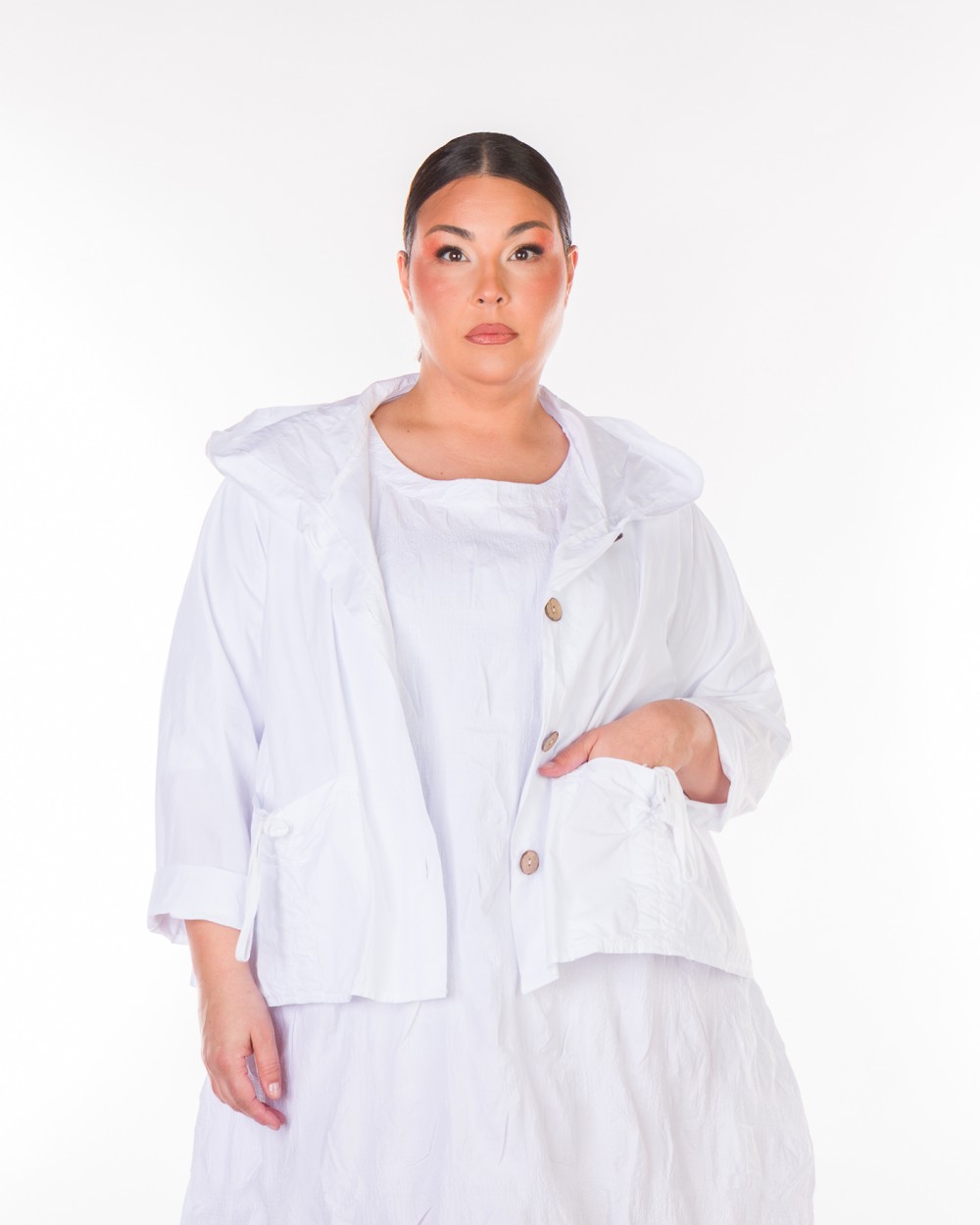 Ανοιξιάτικο βαμβακερό μπουφάν με κουκούλα