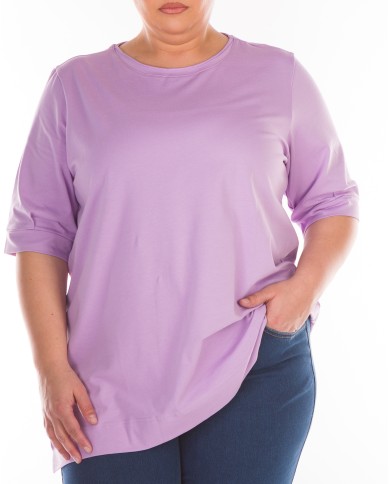 Μπλούζα ελαστική σε Ίσια γραμμή με κοντό μανίκι