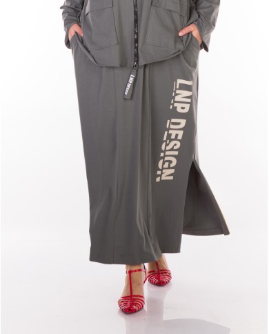 Φούστα Mε Λάστιχο Στη Μέση Και Πλαϊνά Ανοίγματα