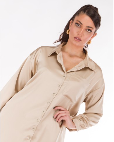 Πουκαμίσα Σατέν Με Τσέπη