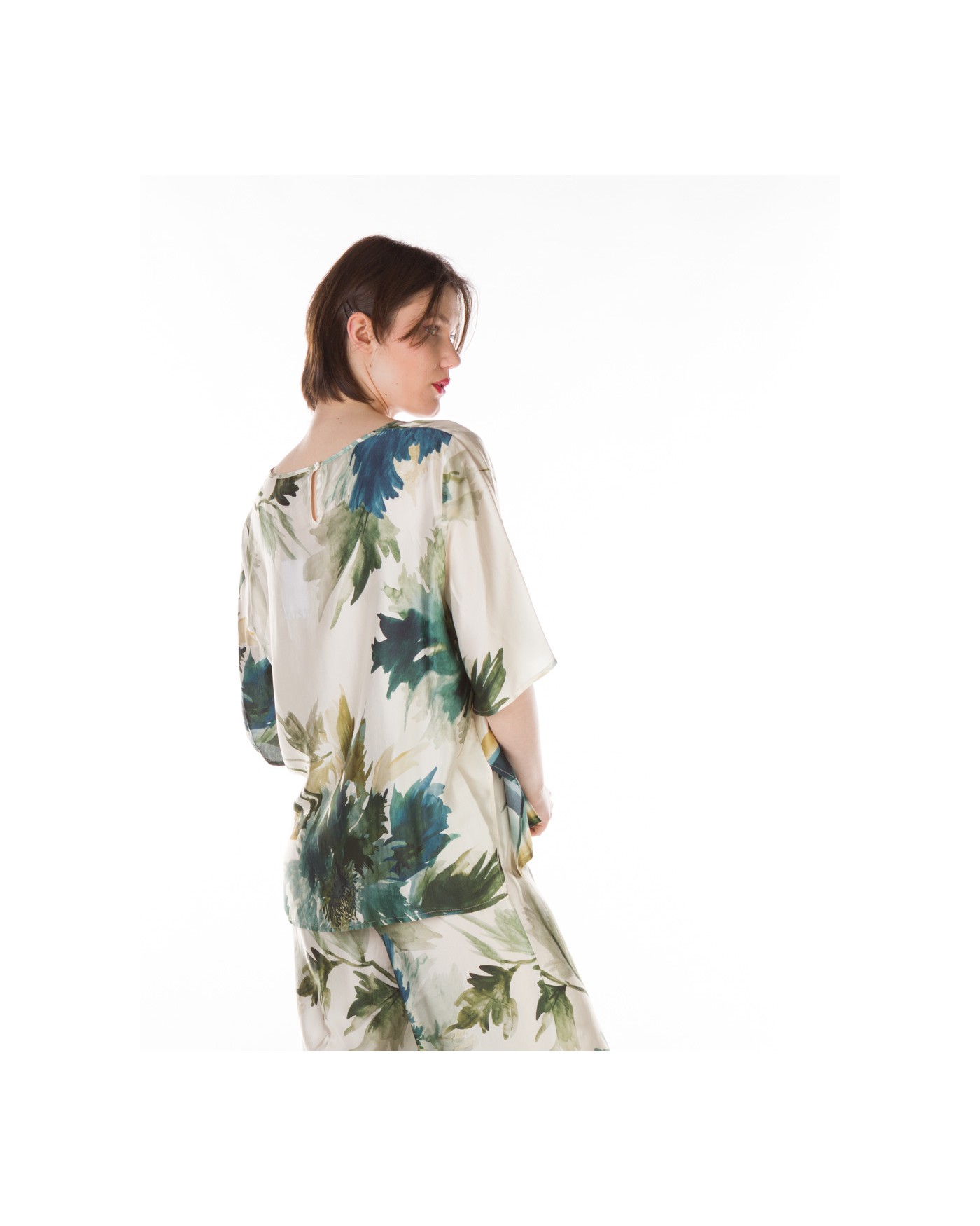 Σατέν Μπλούζα με Ιδιαίτερο Μοτίβο