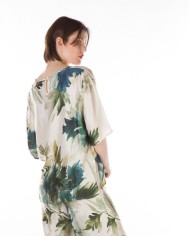 Σατέν Μπλούζα με Ιδιαίτερο Μοτίβο