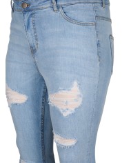 Slim fit τζιν με λεπτομέρειες από τριβή