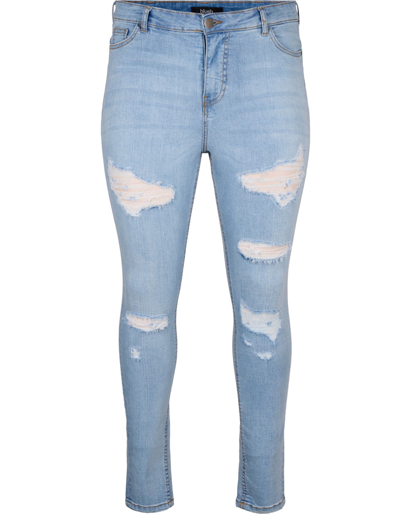 Slim fit τζιν με λεπτομέρειες από τριβή