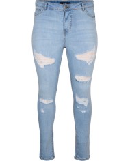 Slim fit τζιν με λεπτομέρειες από τριβή