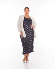 Τσαλακωτό Πουά Φόρεμα Πασπαρτού