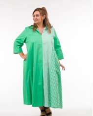 Midi Φόρεμα Colorblock με Mix & Match Σχέδιο