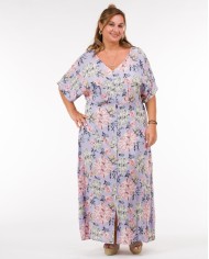 Φόρεμα Σεμιζιέ με Λουλουδάτο Μοτίβο