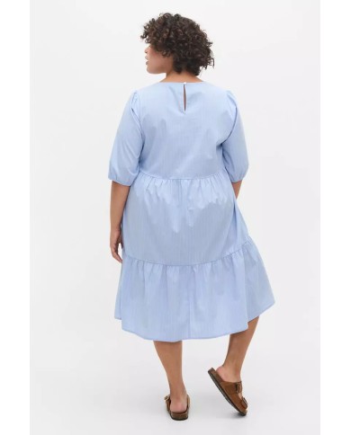 💙 Αέρινο Βαμβακερό Φόρεμα με Βολάν