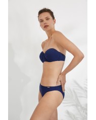 Στράπλες Τοπ Μαγιό με Κορδόνι Λαιμού και Σούρες