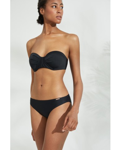 Στράπλες Τοπ Μαγιό με Κορδόνι Λαιμού και Σούρες