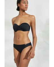 Στράπλες Τοπ Μαγιό με Κορδόνι Λαιμού και Σούρες