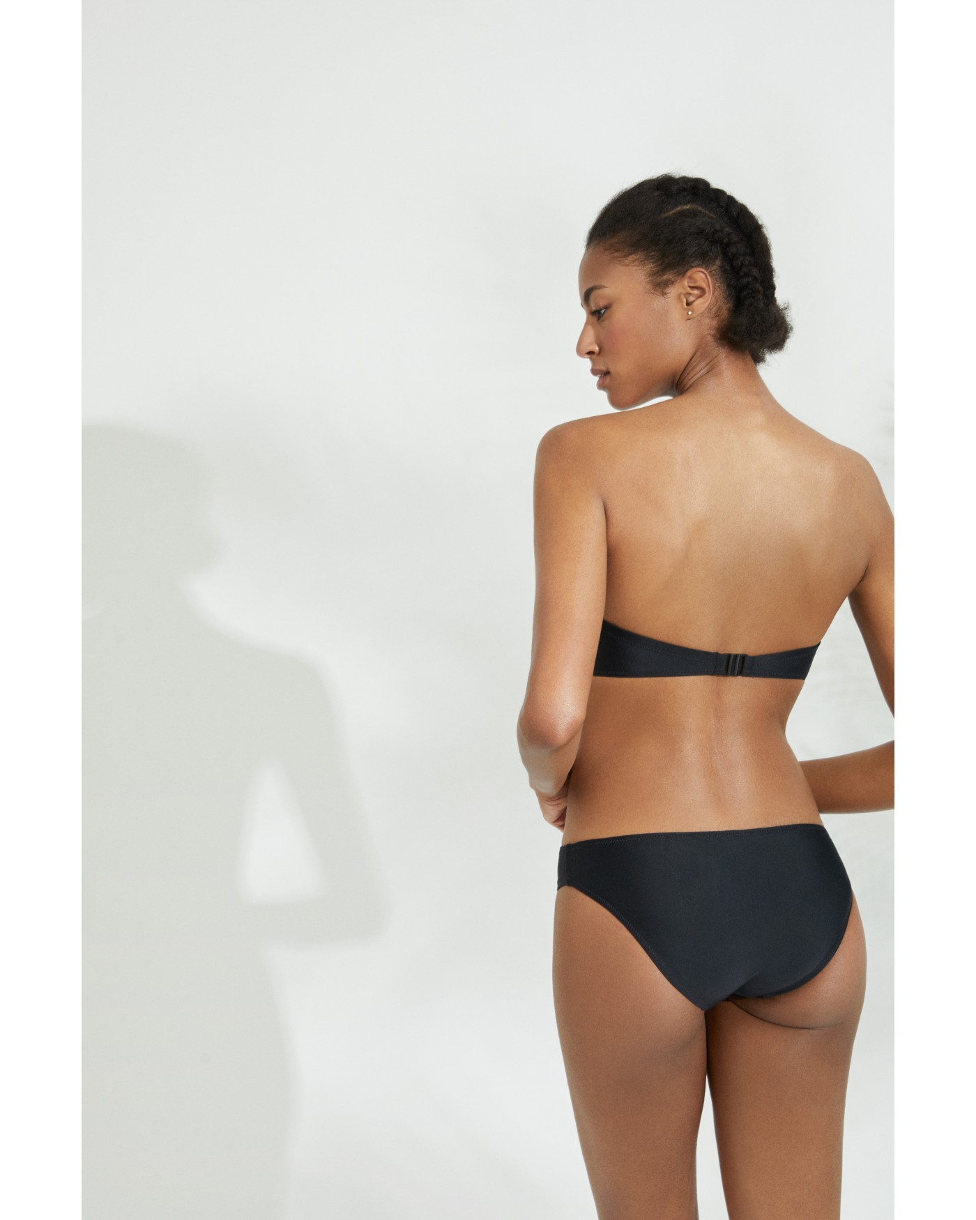 Στράπλες Τοπ Μαγιό με Κορδόνι Λαιμού και Σούρες