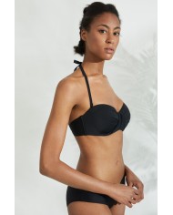 Στράπλες Τοπ Μαγιό με Κορδόνι Λαιμού και Σούρες