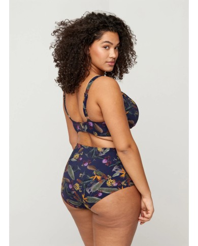 Ψηλόμεσο Σλιπ Μπικίνι Με Φλοράλ Τύπωμα