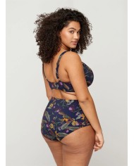 Ψηλόμεσο Σλιπ Μπικίνι Με Φλοράλ Τύπωμα