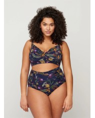 Ψηλόμεσο Σλιπ Μπικίνι Με Φλοράλ Τύπωμα