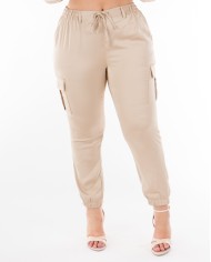 Παντελόνι Cargo Σατέν Με Λάστιχο