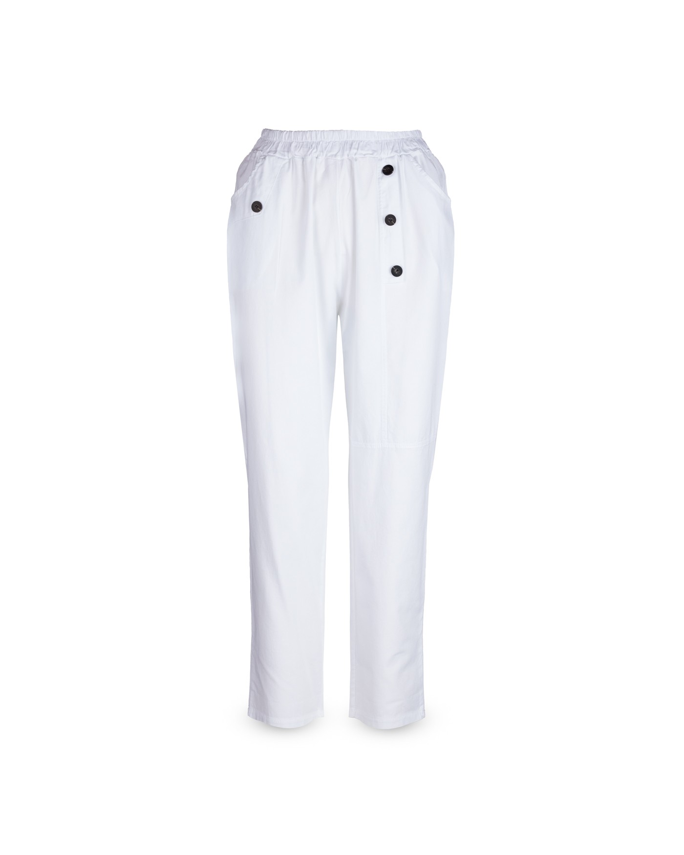 Βαμβακερό Παντελόνι με Διακοσμητικά Κουμπιά