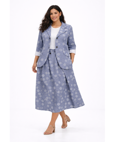 Μίντι Φούστα με Κρουαζέ Σχέδιο που Κολακεύει και Ελαστική Μέση