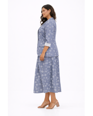 Σακάκι με Πουά Σχέδιο, Γιακά και Κουμπιά Μπροστά