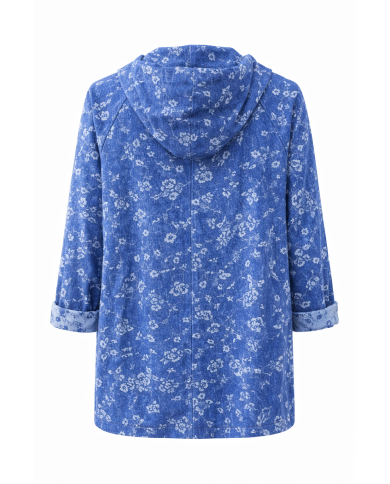 Γυναικεία Ζακέτα Φλοράλ Denim με Κουκούλα – Μοντέρνο Ξεχωριστό Στυλ