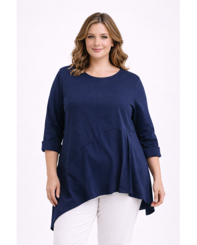 Γυναικεία Μπλούζα Ασύμμετρη με Διαγώνιες Ραφές