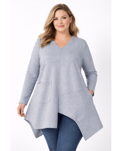 Μπλούζα με Τσέπη στο Εμπρός Μέρος Ασύμμετρη