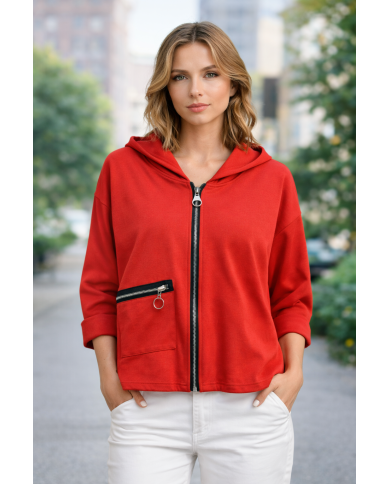 Ζακέτα με Εξωτερική Τσέπη με Φερμουάρ