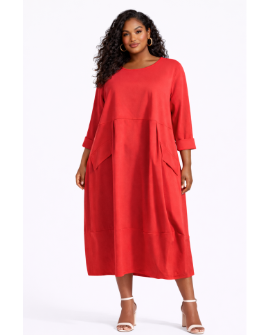 Φόρεμα με Διακοσμητικές Τσέπες και Ιδιαίτερο Τελείωμα