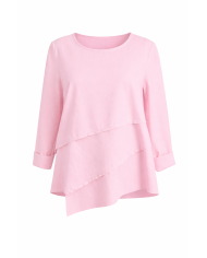 Γυναικεία Μπλούζα Ασύμμετρη με Layer Τελείωμα