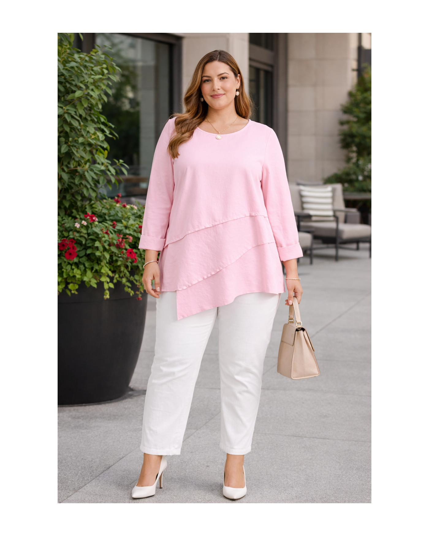 Γυναικεία Μπλούζα Ασύμμετρη με Layer Τελείωμα