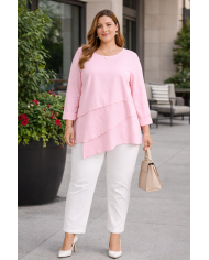 Γυναικεία Μπλούζα Ασύμμετρη με Layer Τελείωμα