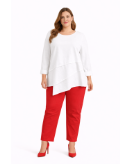 Γυναικεία Μπλούζα Ασύμμετρη με Layer Τελείωμα