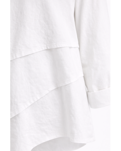 Γυναικεία Μπλούζα Ασύμμετρη με Layer Τελείωμα