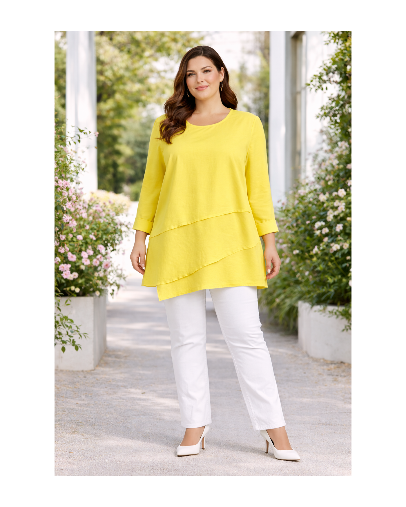 Γυναικεία Μπλούζα Ασύμμετρη με Layer Τελείωμα