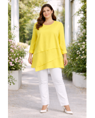 Γυναικεία Μπλούζα Ασύμμετρη με Layer Τελείωμα