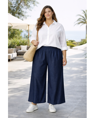 Παντελόνι Denim με Λάστιχο στη Μέση