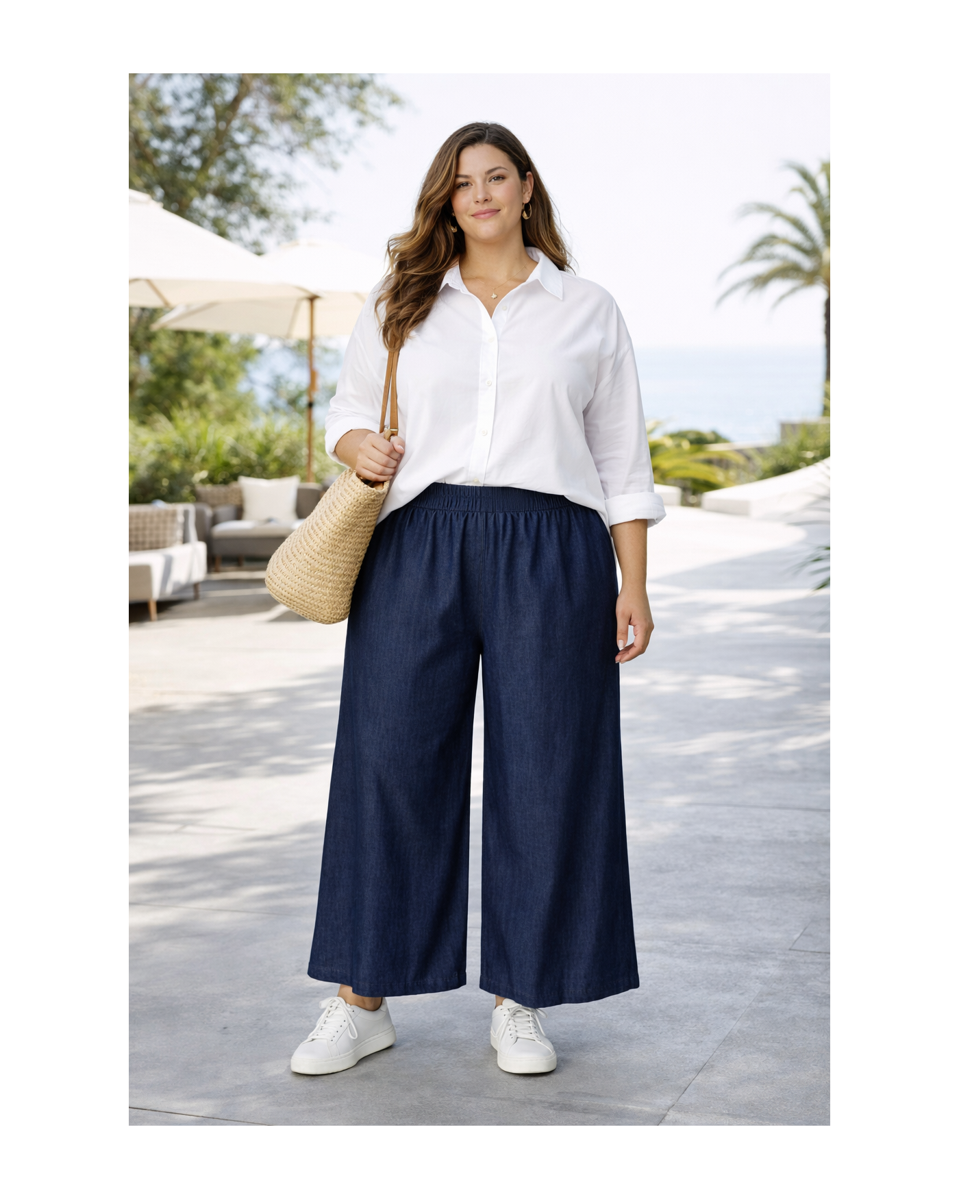 Παντελόνι Denim με Λάστιχο στη Μέση