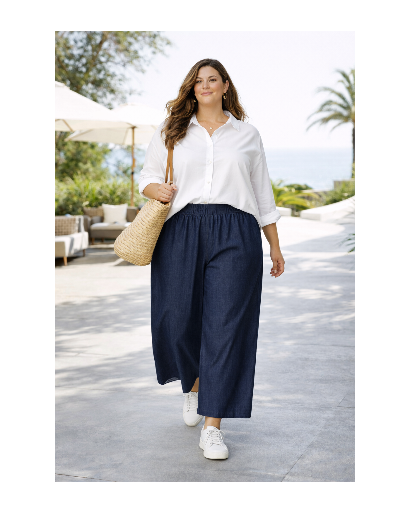 Παντελόνι Denim με Λάστιχο στη Μέση